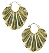 Round Rays Brass Hangers - Earrings