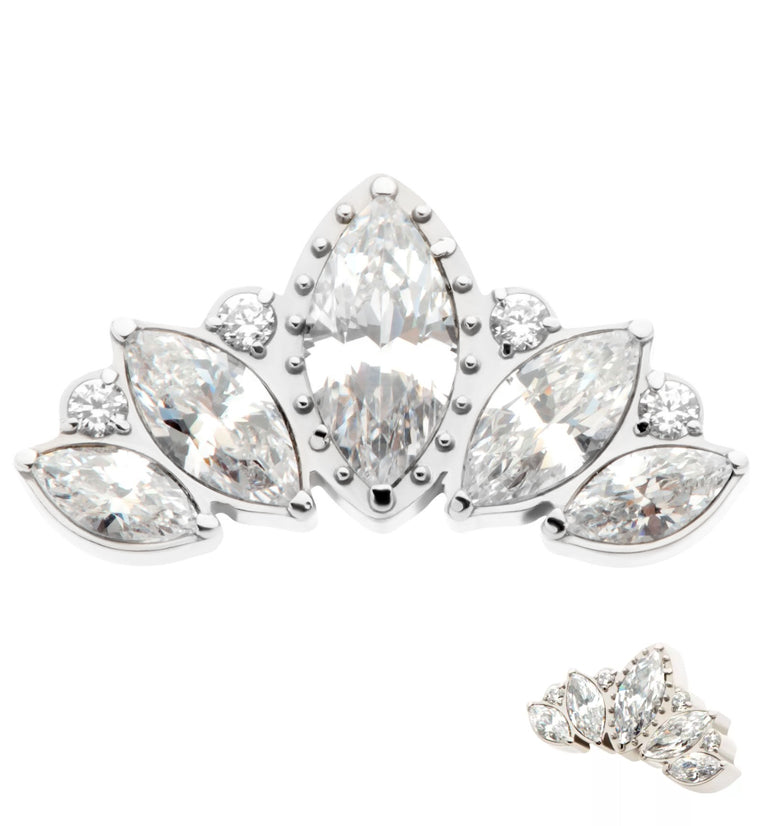 Royal Chaplet Clear CZ Threadless Titanium Top