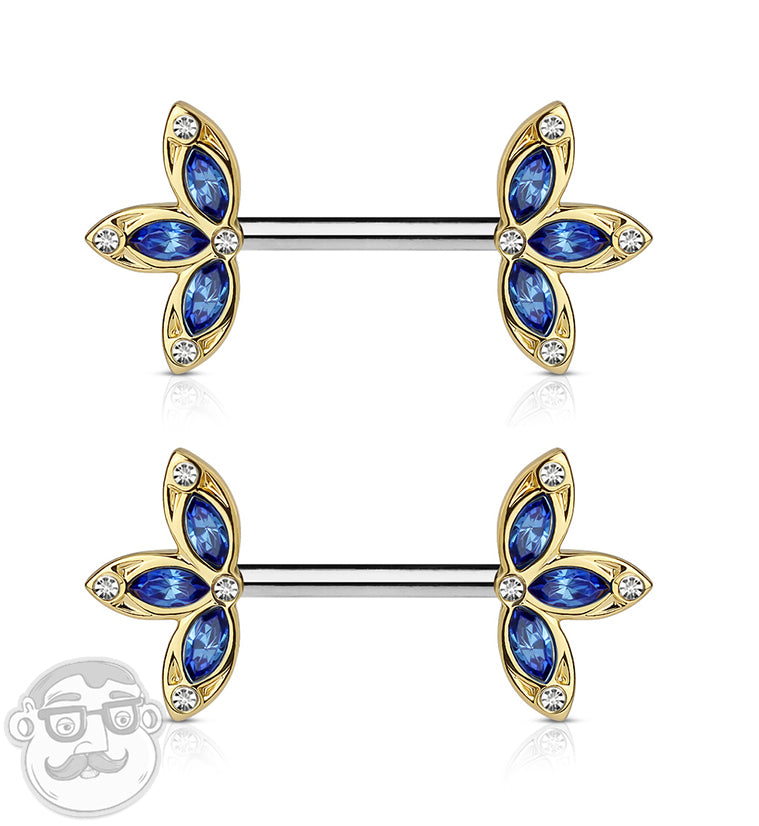 14G Royal Iris Nipple Ring Barbell