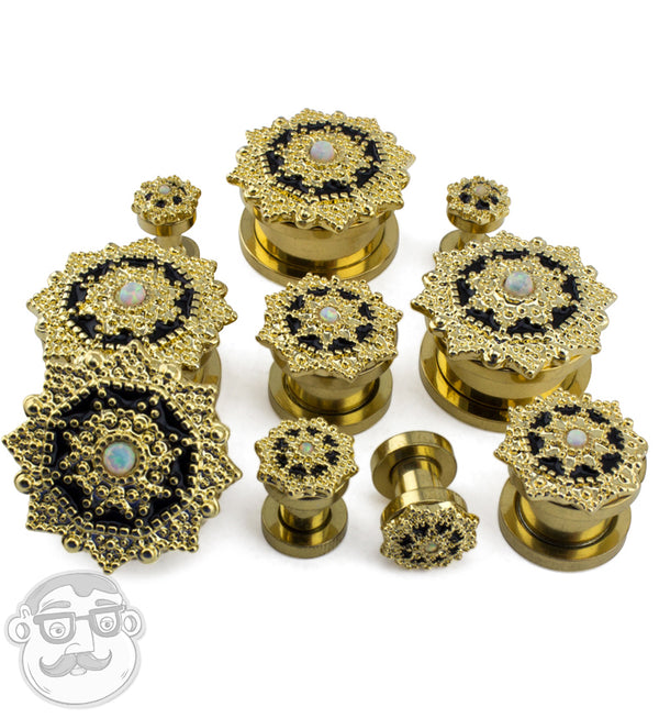 Royal Golden Opalite Top Stainless Steel Plugs