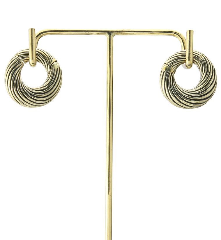 Roil Brass Hinged Ear Weights