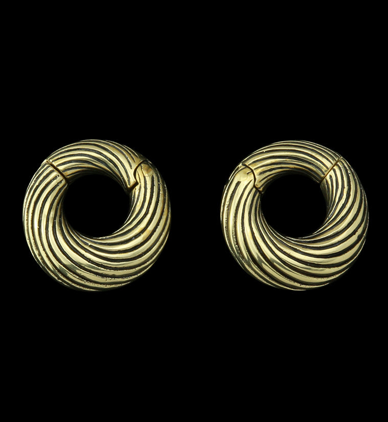 Roil Brass Hinged Ear Weights