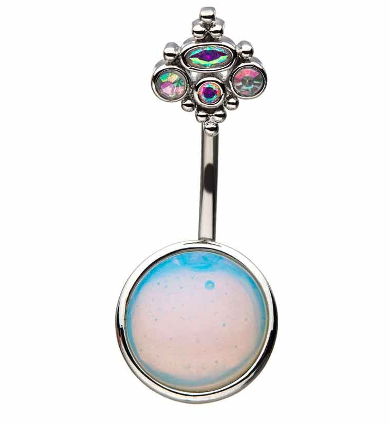 Royal Opalite Cabochon Belly Ring