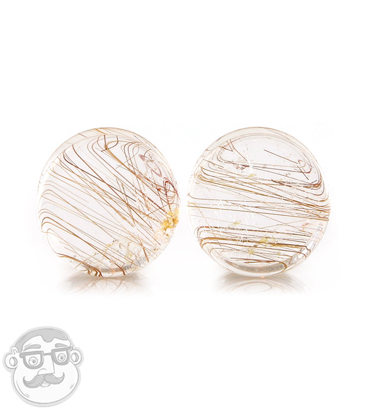 Rutilated Quartz Stone Plugs 9/16" (14mm)