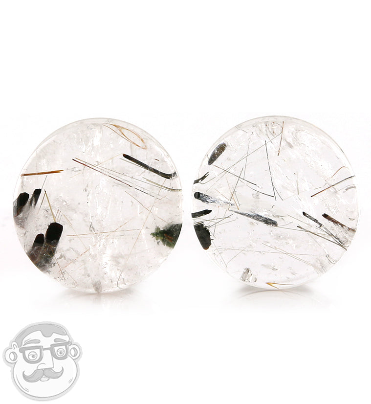Rutilated Quartz Stone Plugs 3/4" (19mm)