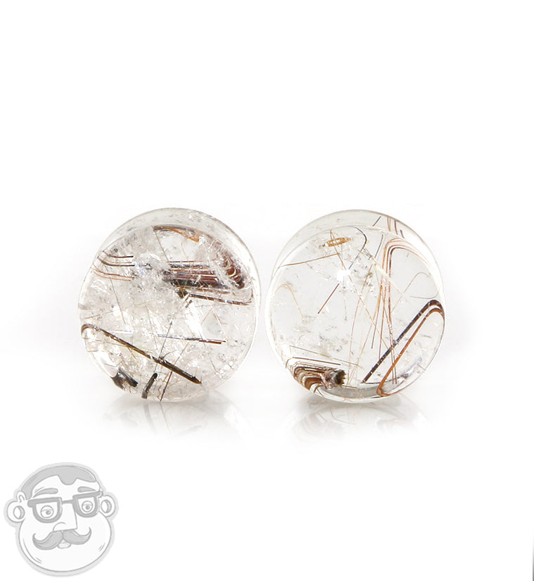 Rutilated Quartz Stone Plugs 1/2" (12mm)