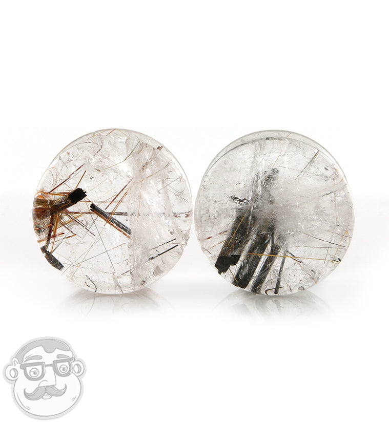 Rutilated Quartz Stone Plugs 3/4" (19mm)