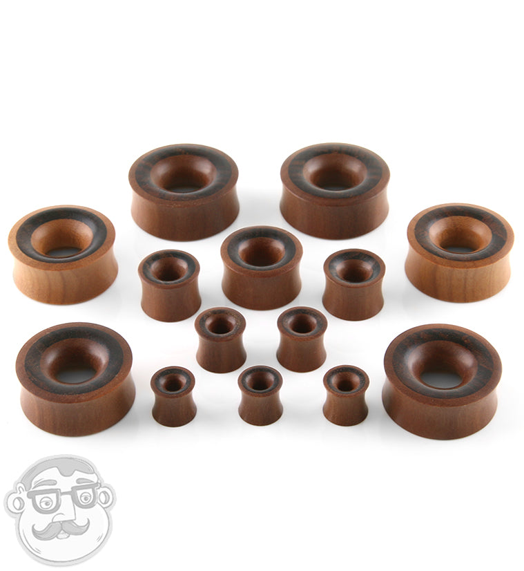 Saba Wood Tunnel Plugs With Sono Wood Inlay