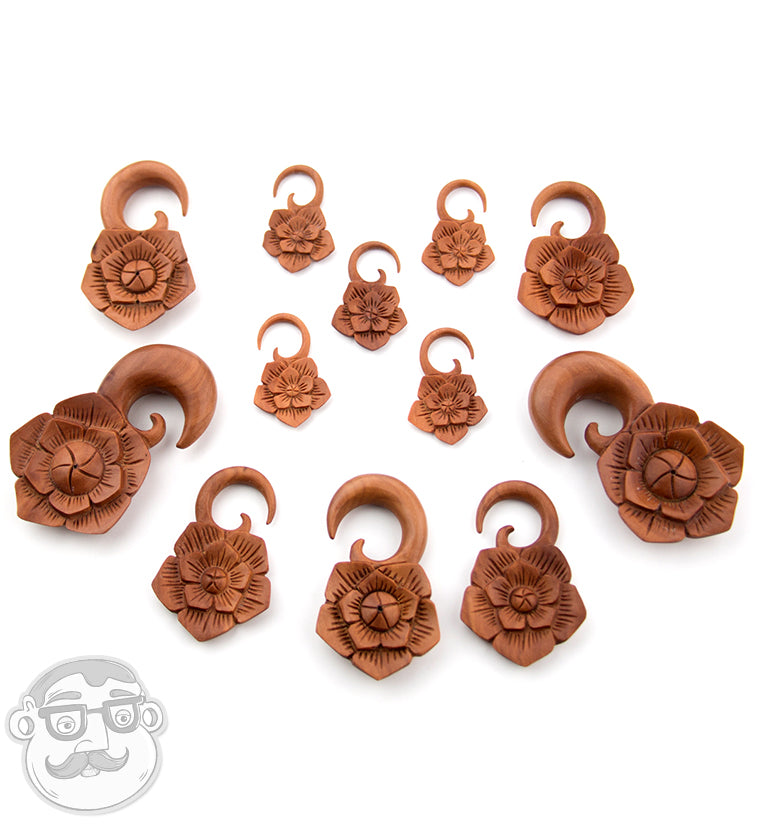Saba Wooden Jasmine Flower Spiral Hangers
