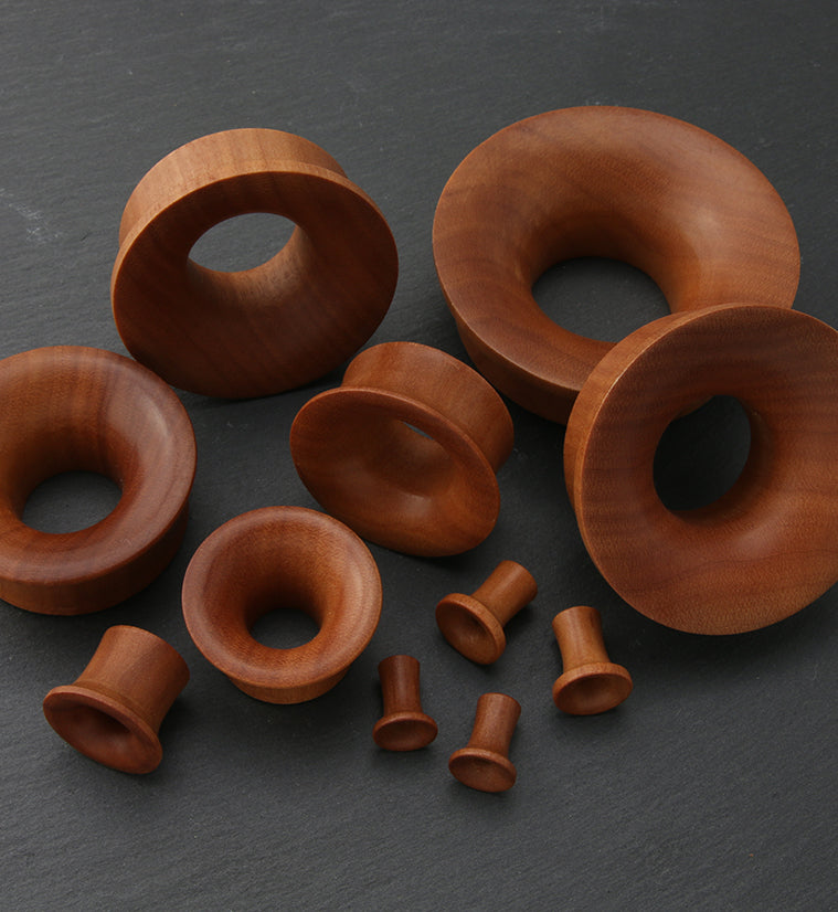 Saba Wood Mayan Flare Tunnel Plugs
