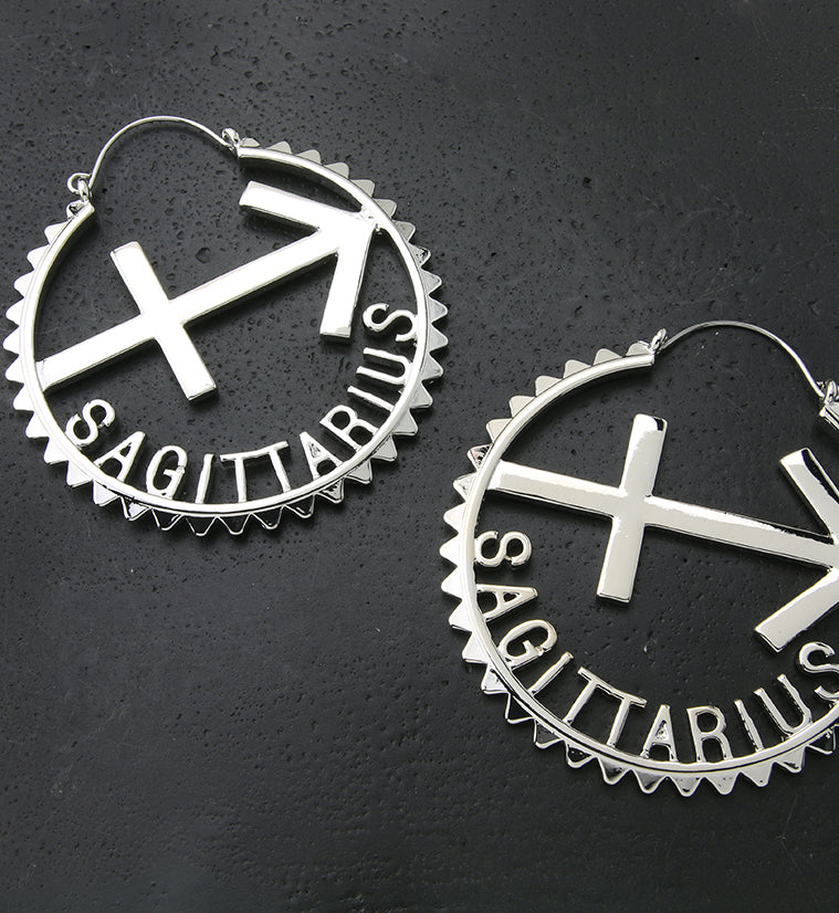 Sagittarius Sign Plug Hoops