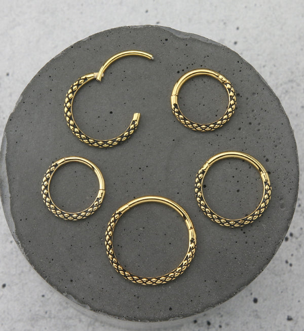 Scales Gold PVD Hinged Segment Ring
