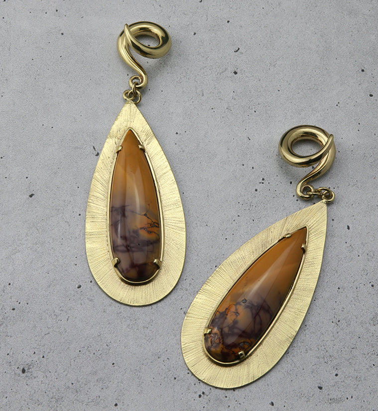 Score Mookaite Stone Brass Ear Weights