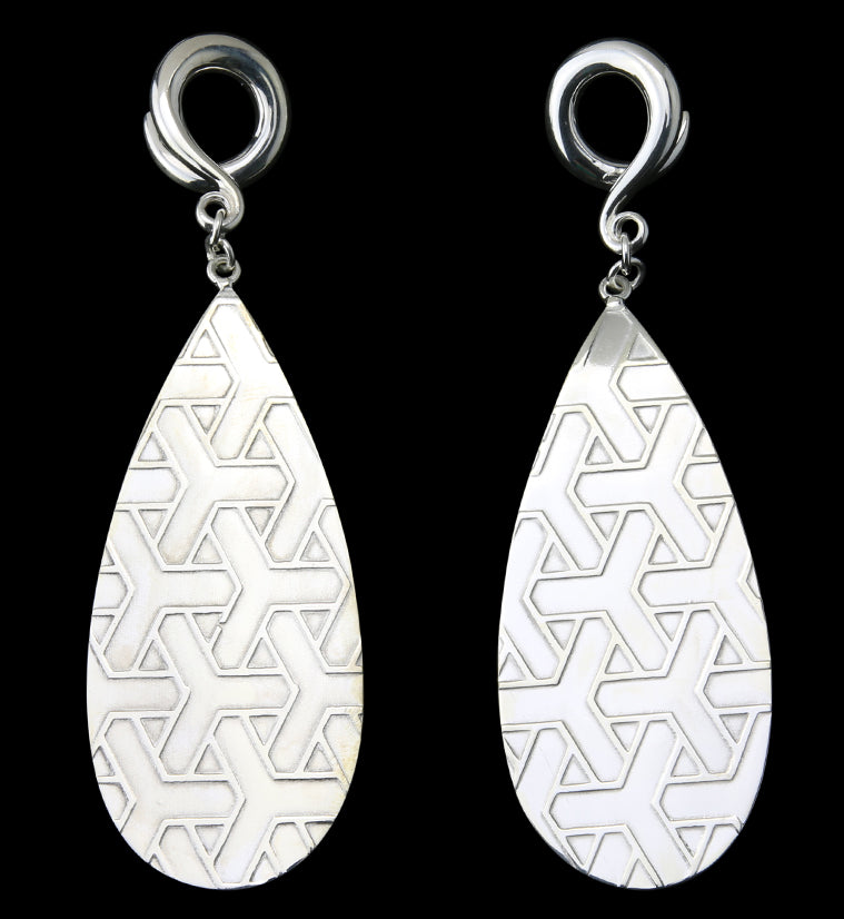 Score Mookaite Stone White Brass Ear Weights