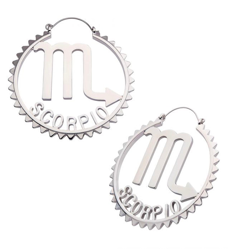 Scorpio Sign Plug Hoops