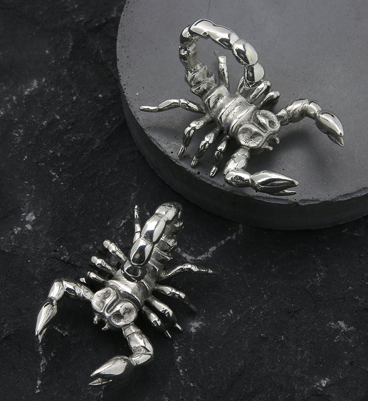 Scorpion White Brass Ear Weights