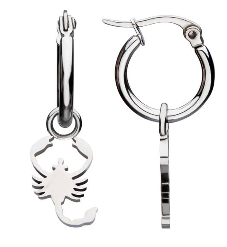 Scorpion Stainless Steel Hoop Earrings