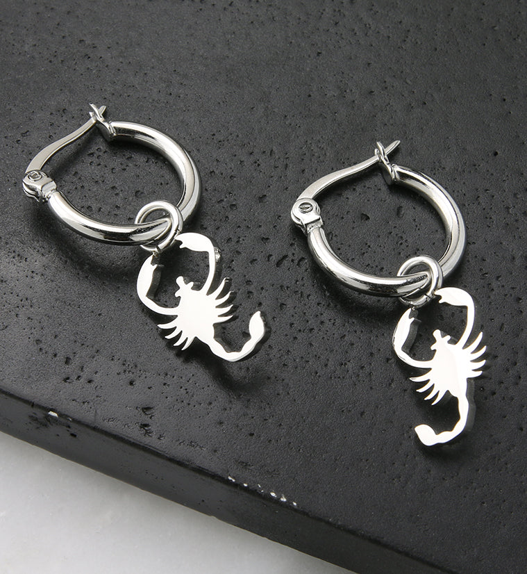 Scorpion Stainless Steel Hoop Earrings