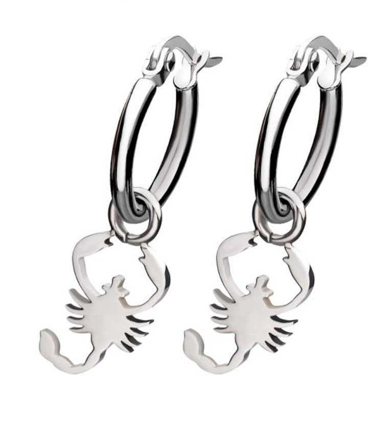 Scorpion Stainless Steel Hoop Earrings