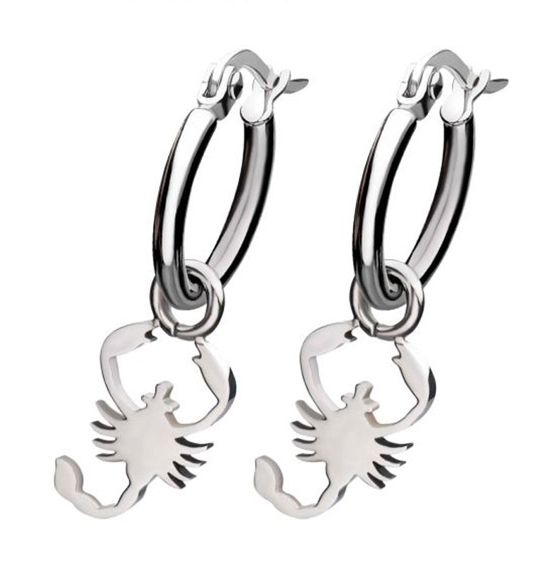 Scorpion Stainless Steel Hoop Earrings