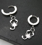 Scorpion Stainless Steel Huggie Earrings