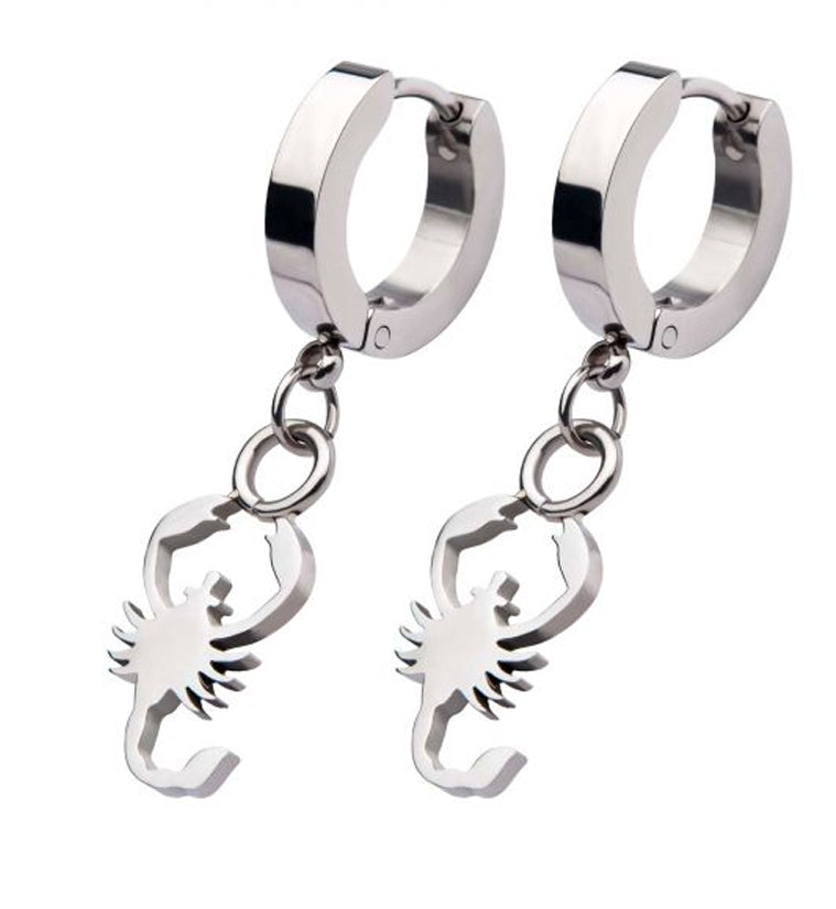 Scorpion Stainless Steel Huggie Earrings