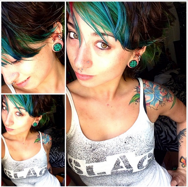 Areng Wood Plugs With Green Resin Inlay