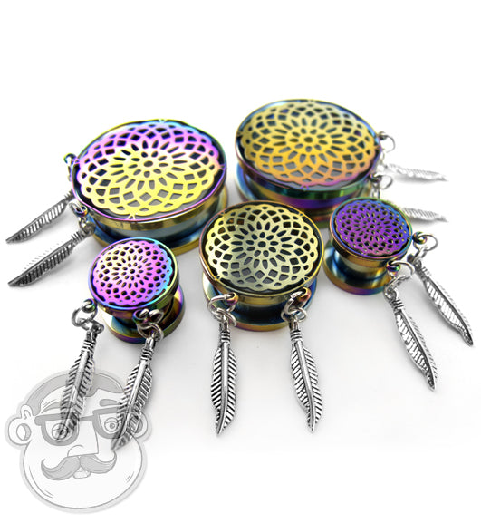 Mandala Rainbow Dreamcatcher Plugs