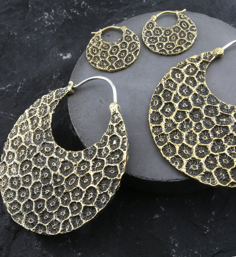 Sea Coral Brass Hangers / Earrings