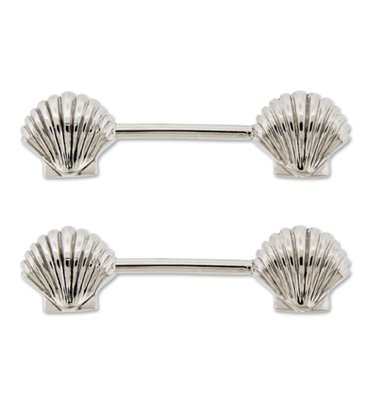 14G Seashell Nipple Barbell Ring