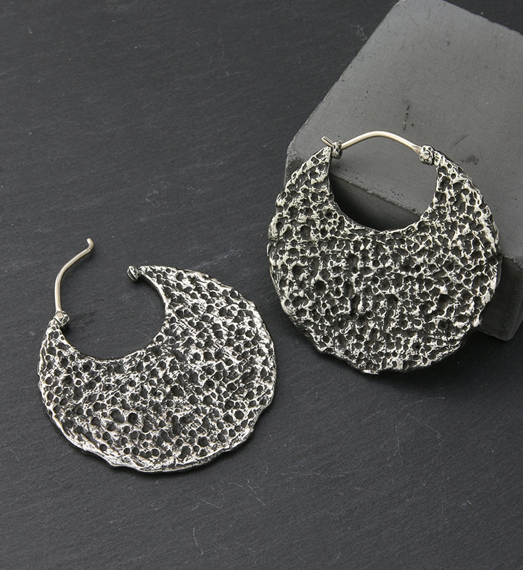 Sea Sponge White Brass Hinged Ear Weights