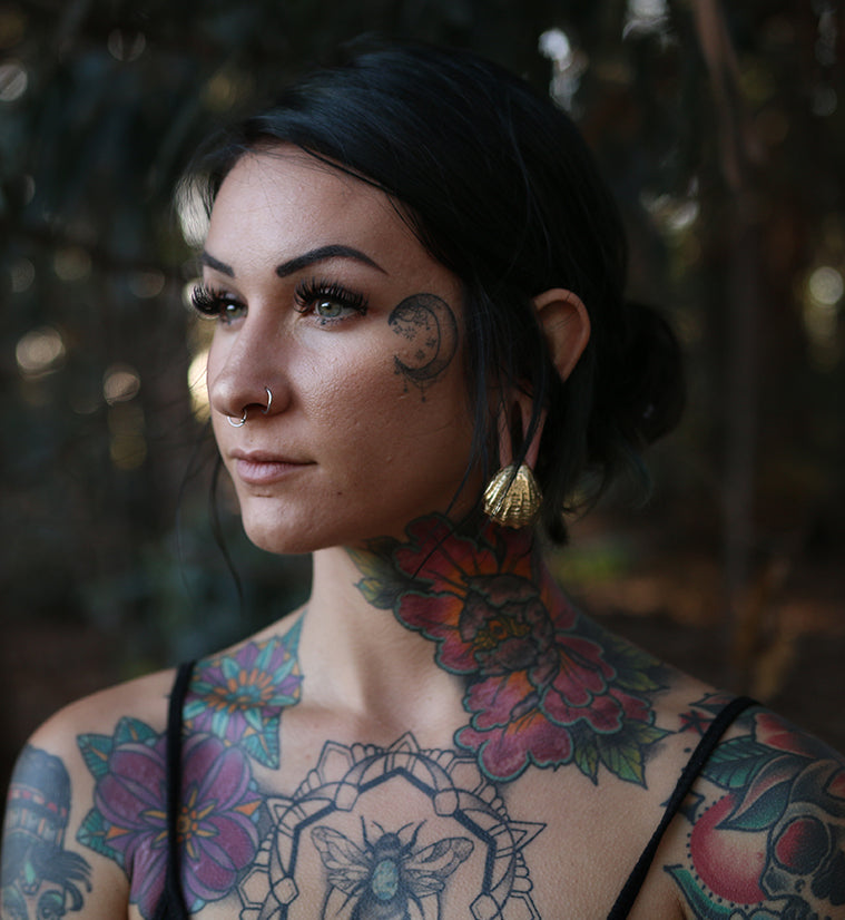 Seashell Brass Ear Weights