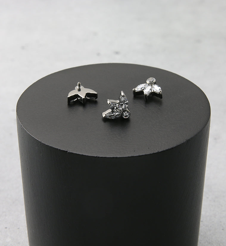 Sepal CZ Internally Threaded Titanium Top