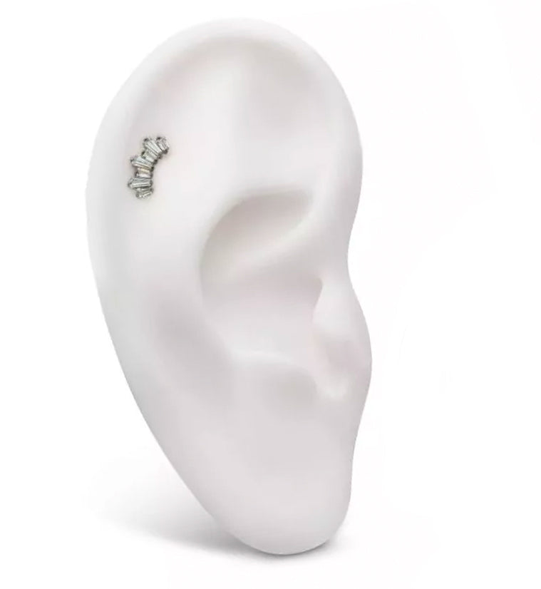 Septennial Clear CZ Titanium Internally Threaded Labret