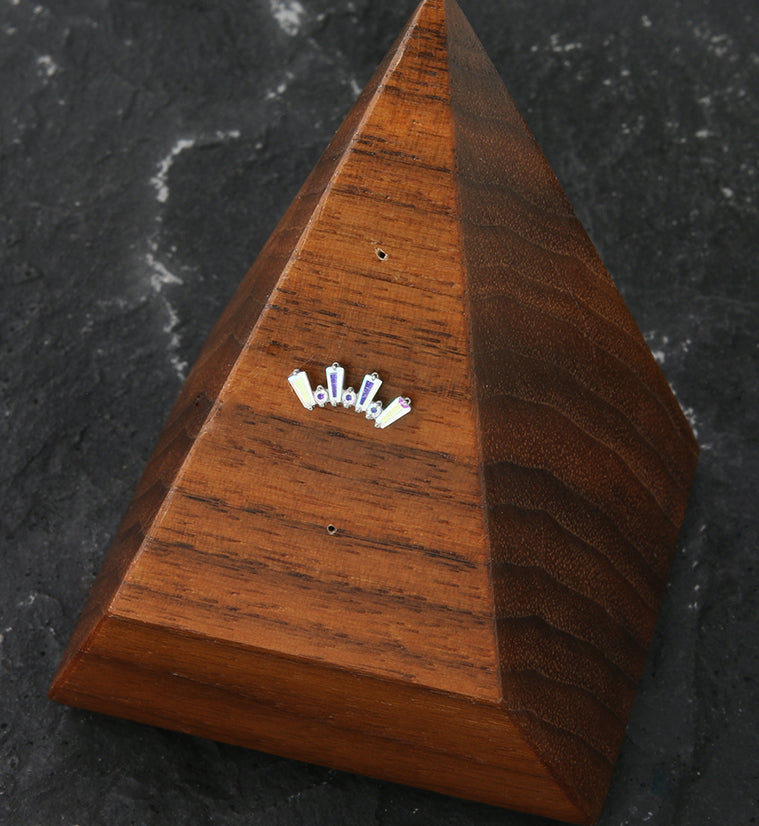 Sequential Rainbow Aurora CZ Threadless Titanium Top