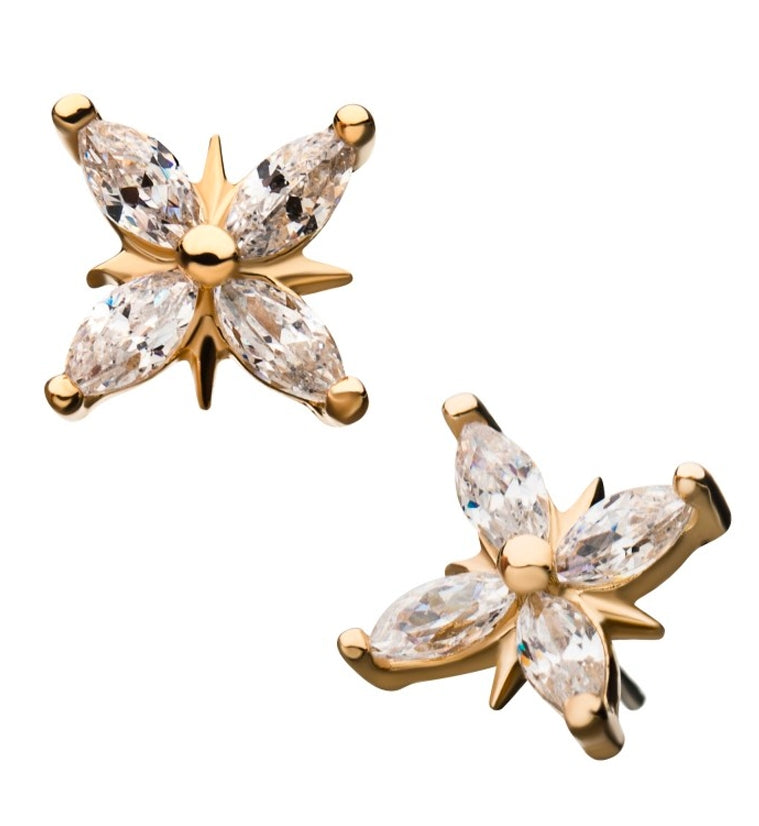 14kt Gold Sequin Gem Threadless Top