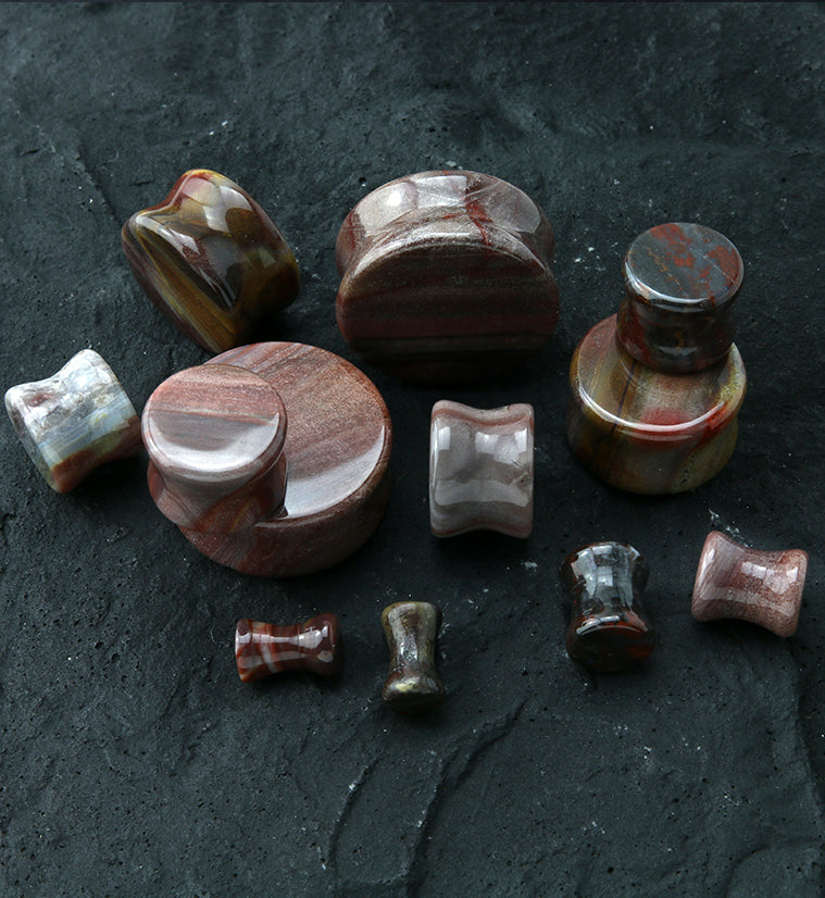Serape Agate Stone Plugs