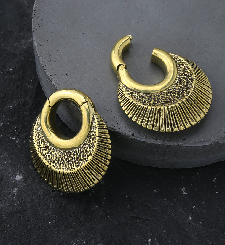 Shale Brass Hinged Ear Weights