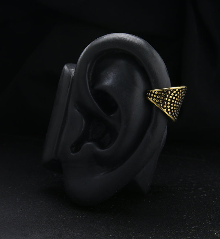 Shield Brass Ear Cuff