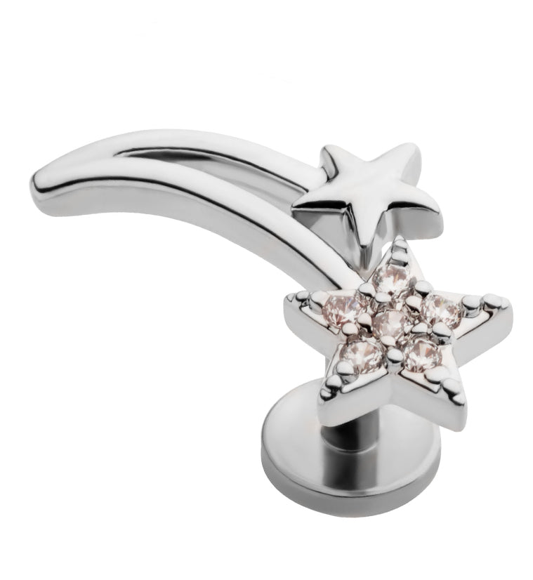 Shooting Star CZ Stainless Steel Threadless Labret