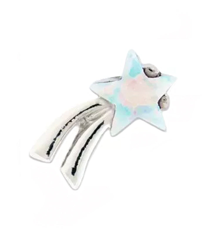 Shooting Star White Opalite Stainless Steel Cartilage Barbell