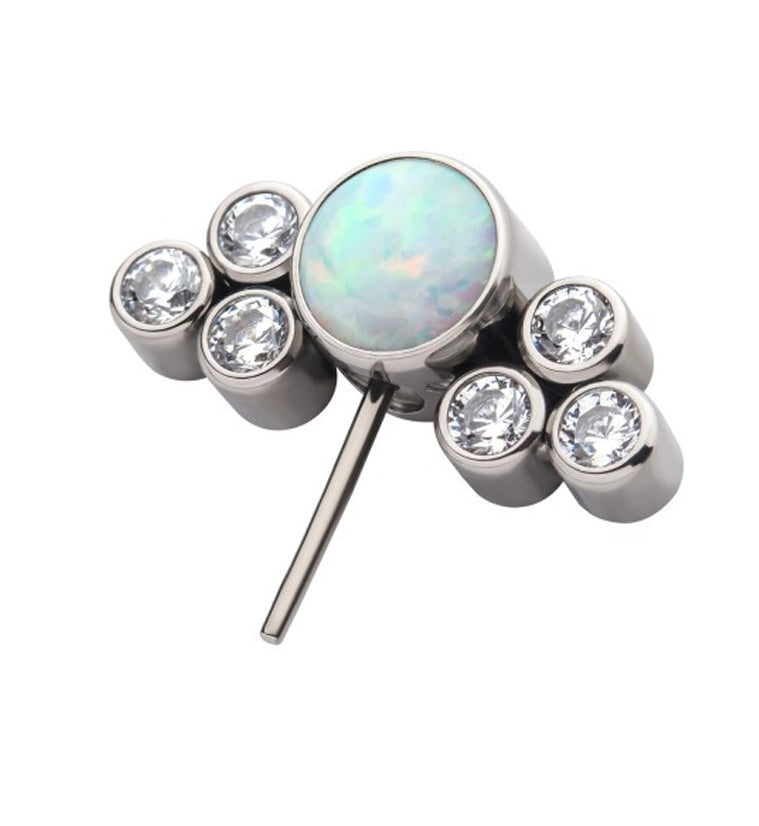 Side Facing Cluster Opalite Gem Titanium Threadless Top