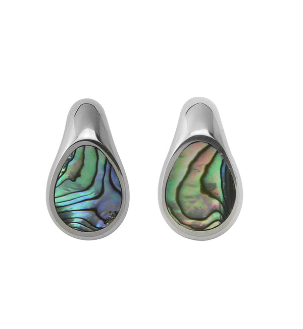 Abalone Keyhole White Brass Ear Weights