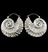 18G Ammonite White Brass Hangers / Earrings