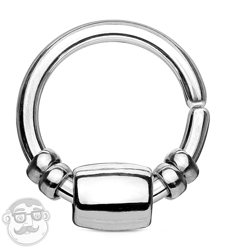 Silver Removable Barrel Annealed Seamless Ring