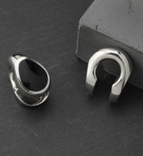 Black Resin Keyhole White Brass Ear Weights
