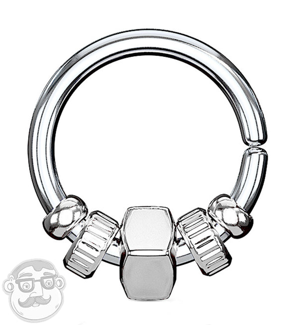 Silver Removable Bolt Annealed Seamless Ring