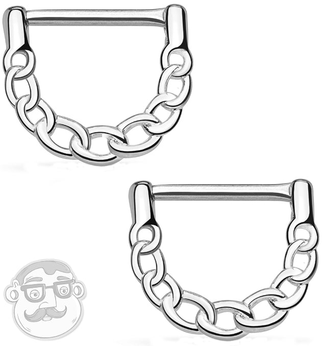 Chain Link Brass Nipple Clicker Ring