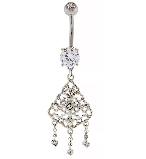 Chandelier CZ Dangle Stainless Steel Belly Button Ring