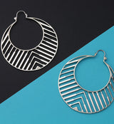 Silver Chevron Titanium Hangers - Earrings